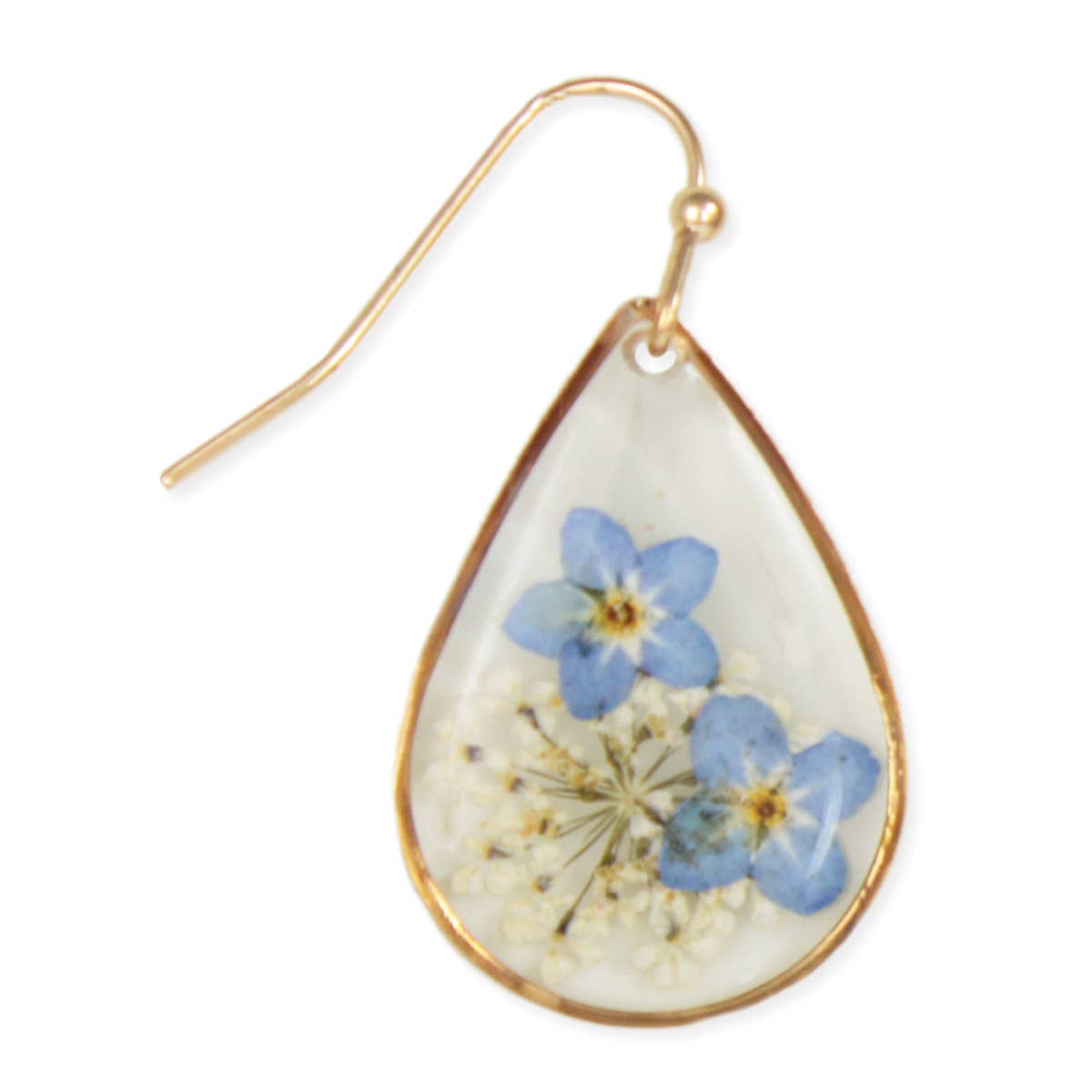Cottage Blue Dried Flower Earrings
