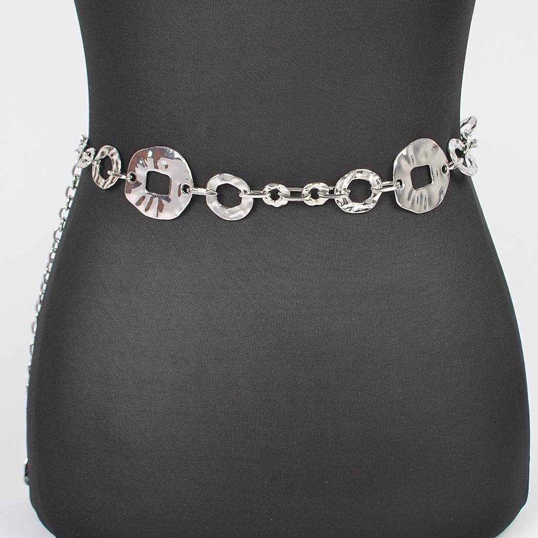 Hammered Metal Chain Belt