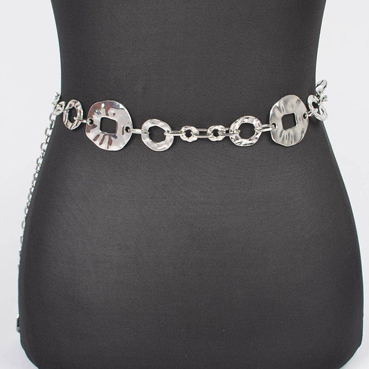 Hammered Metal Chain Belt