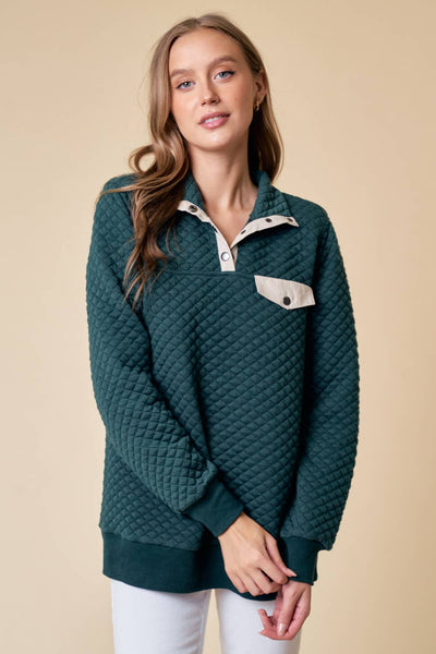 Diamond Quilted Pullover