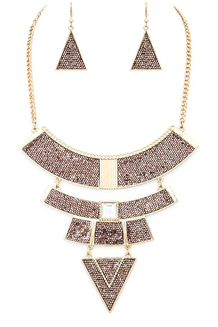 Geometric Statement Bib Necklace Set
