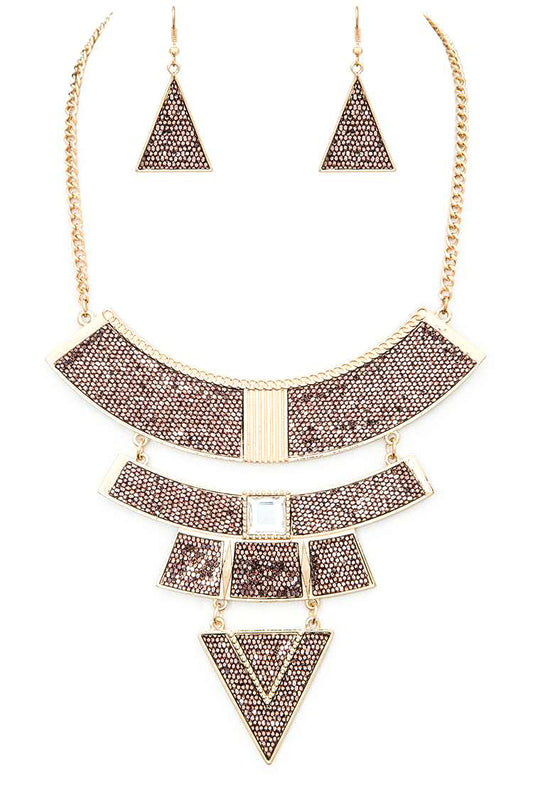 Geometric Statement Bib Necklace Set