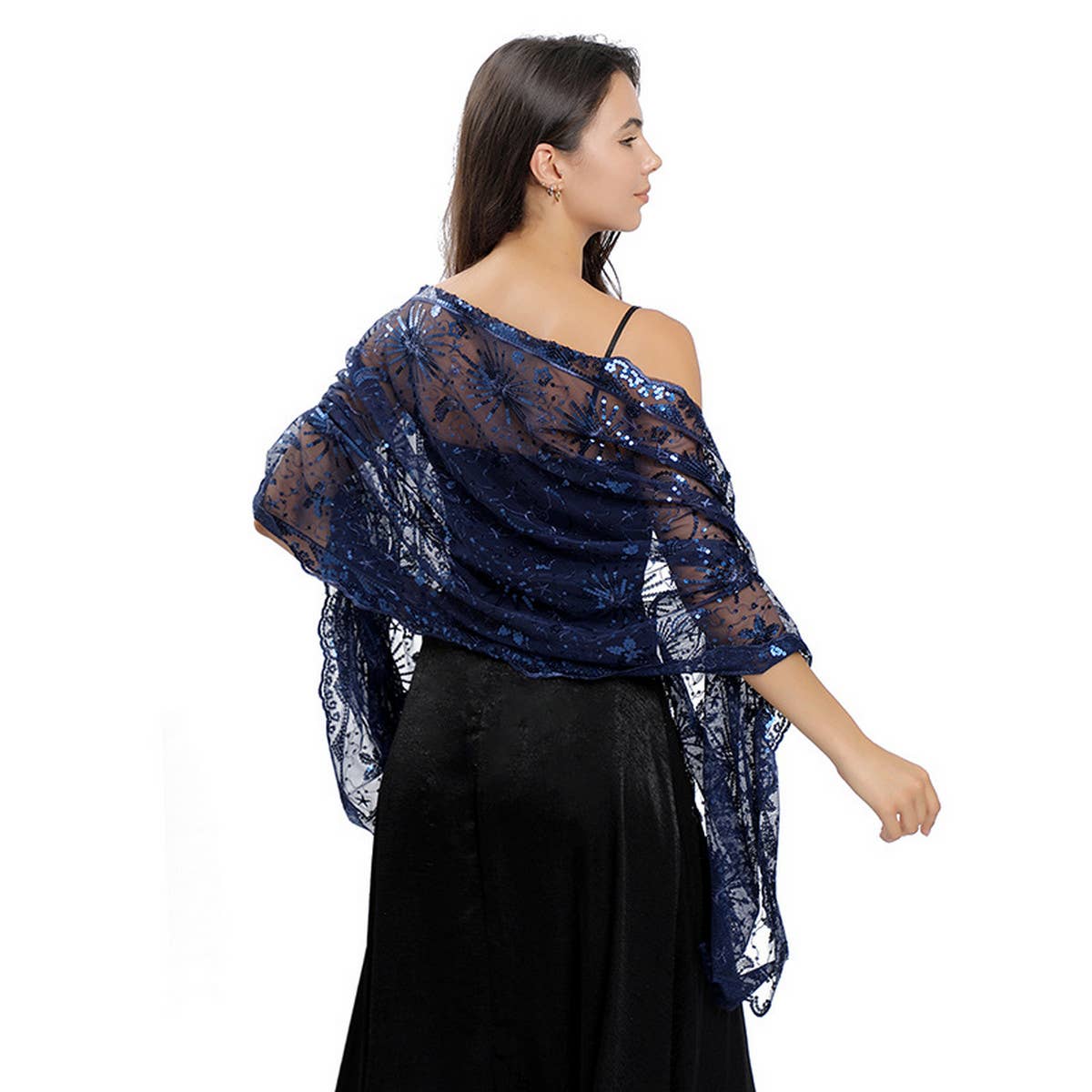Embroidered Stars & Moon Shawl