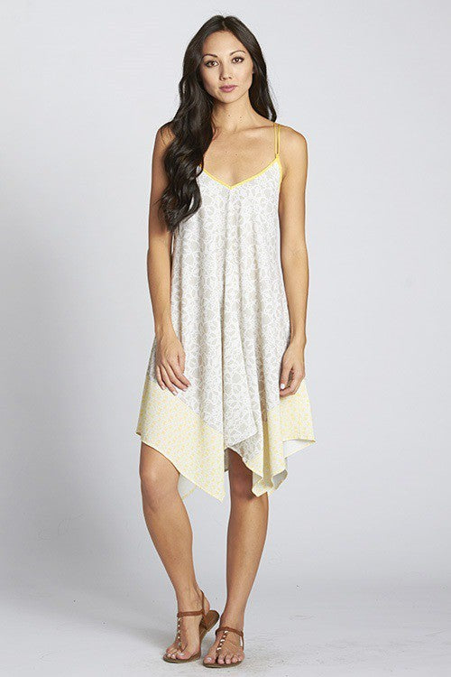 Geo Handkerchief Midi Dress