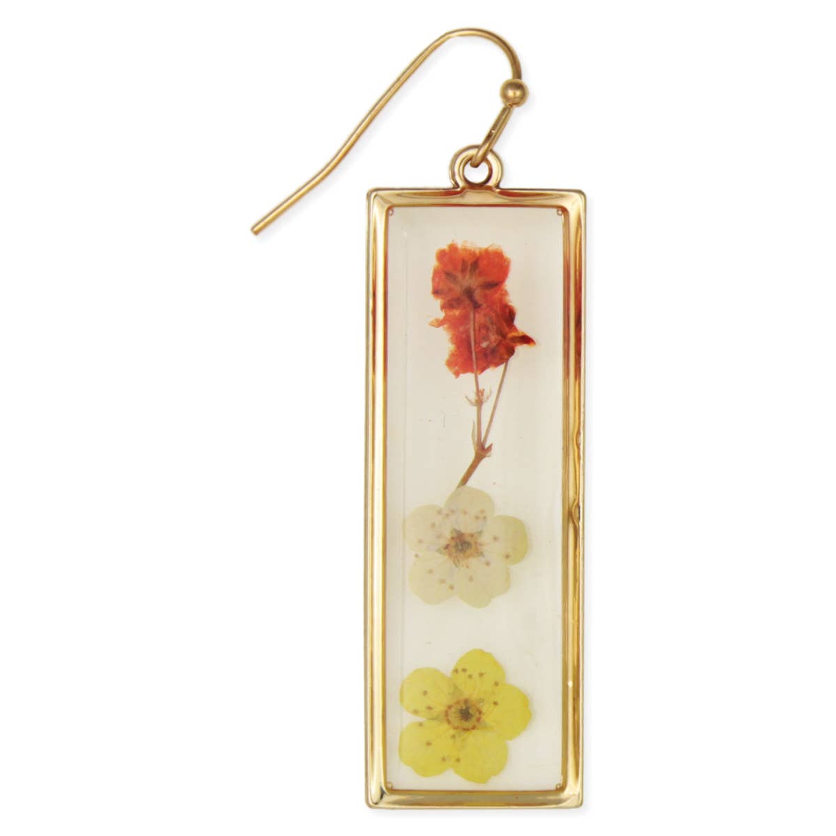 Autumn Floral Dried Flower Bar Earrings