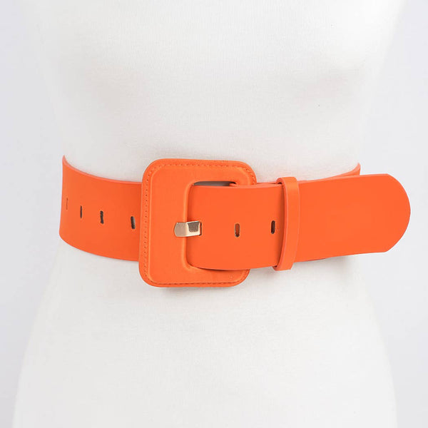 Wide Buckle Colored Belt