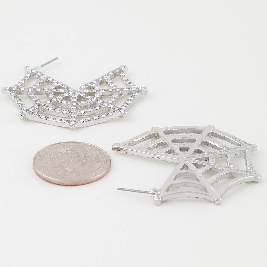 Bejeweled Spiderweb Earrings