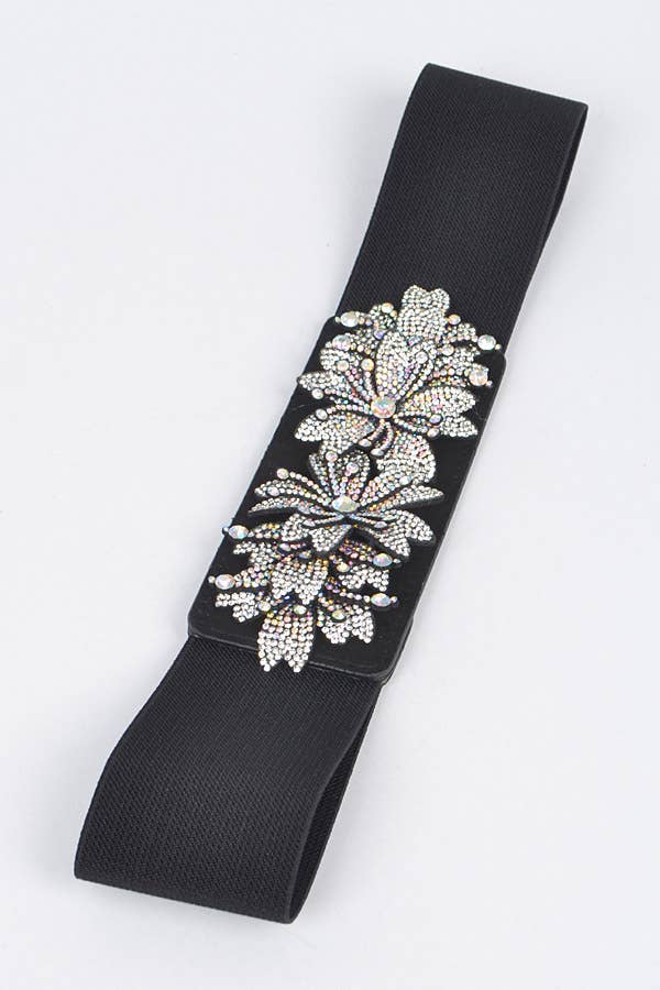 Elastic Stone Flower Belt