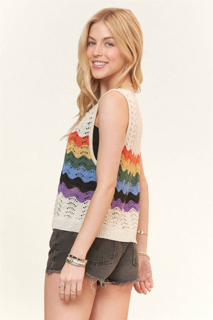 Rainbow Crochet Tank Top