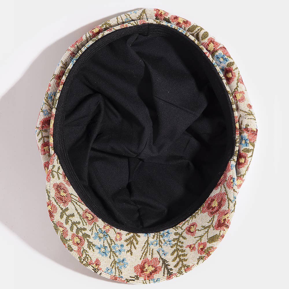 Floral Tapestry Newsboy Cabbie Hat