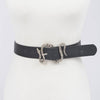 Snake Buckle Faux Leather Belt