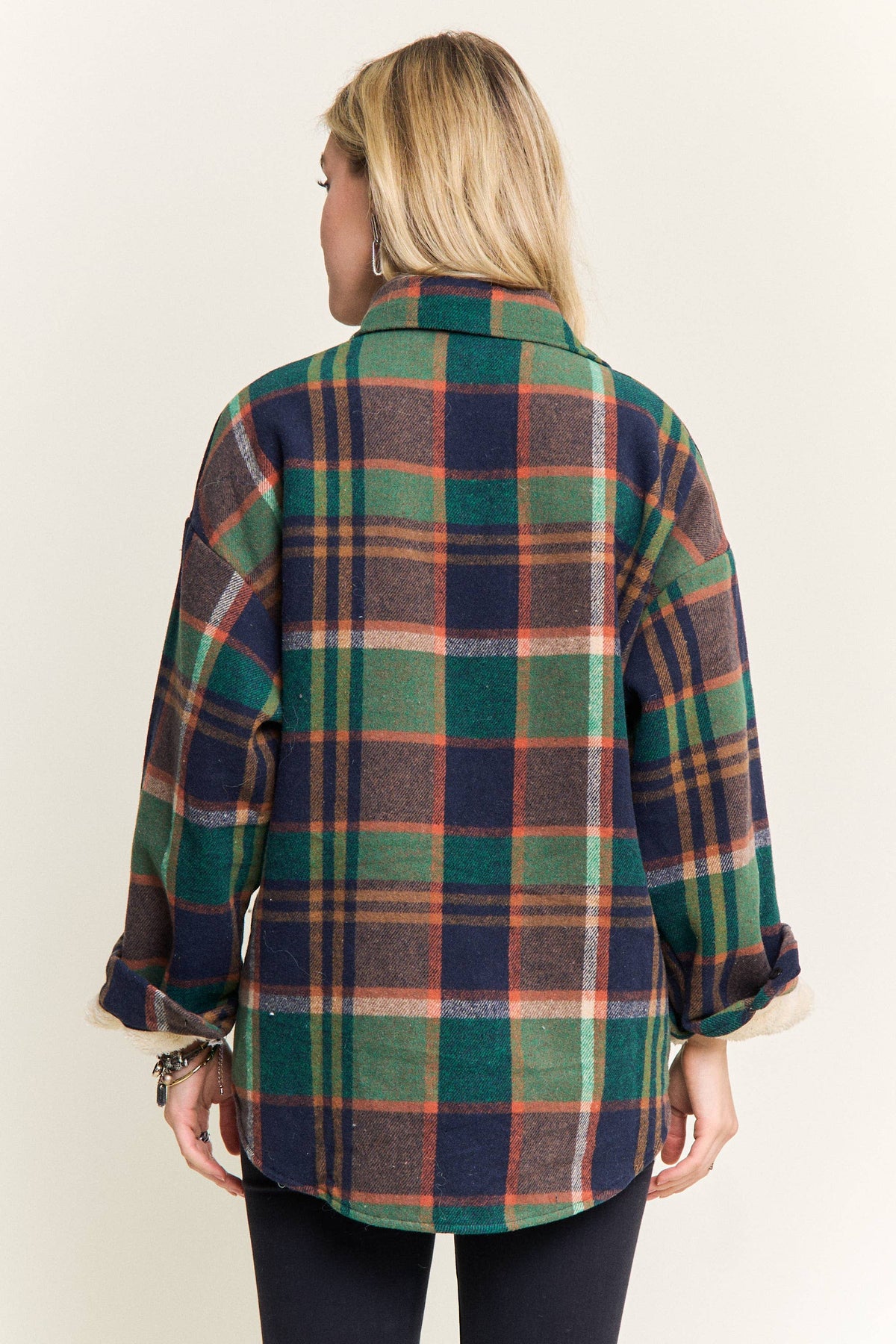 Olive Navy Sherpa Jacket