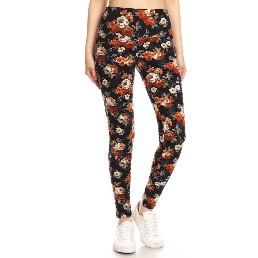 Fall Floral 5" Waistband Leggings