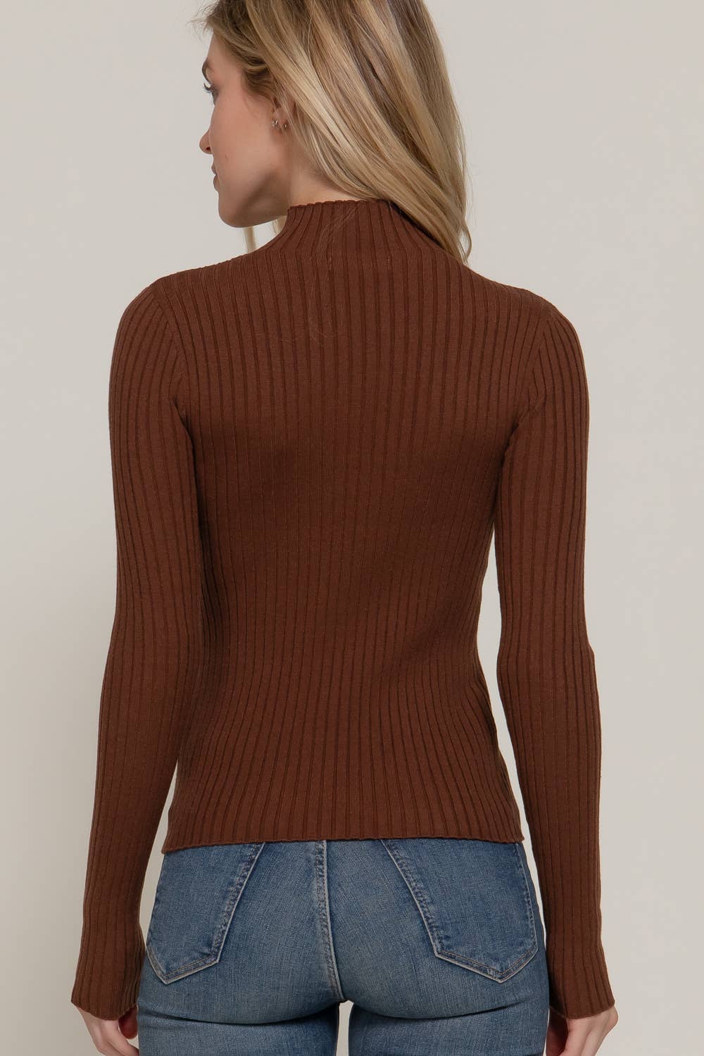 Mock Neck Fitted Turtleneck