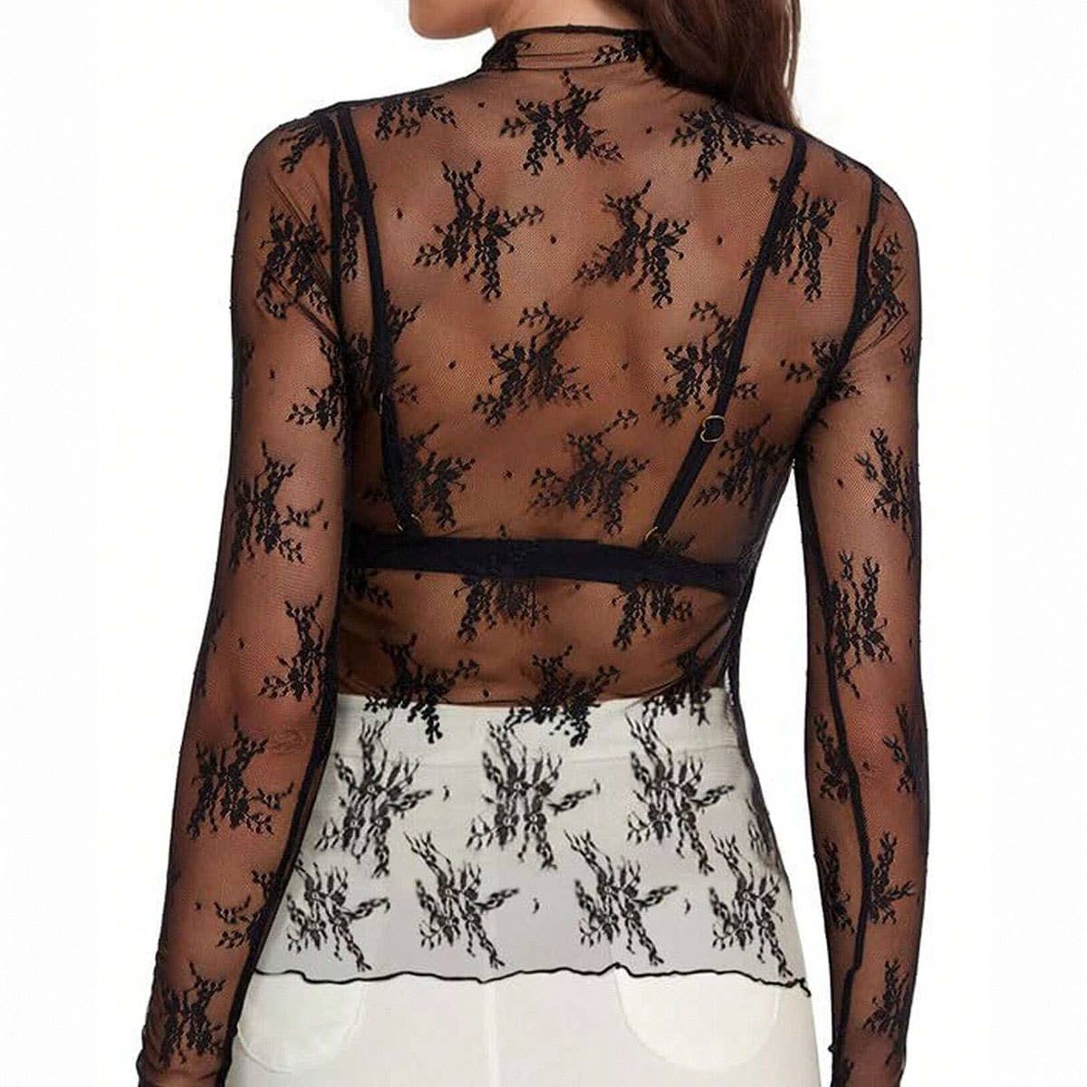Apricot Sheer Mesh Top