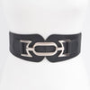 Chunky Metal Oval Buckle Elastic Belt