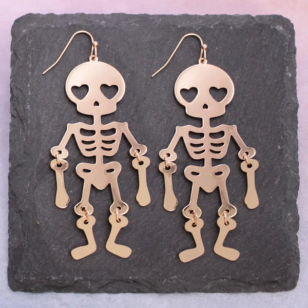 Spooky Swing Skeleton Earrings