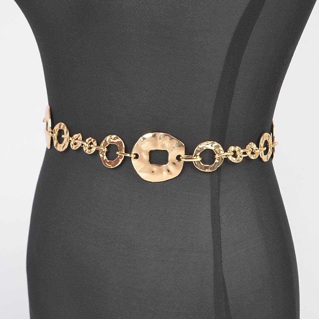 Hammered Metal Chain Belt