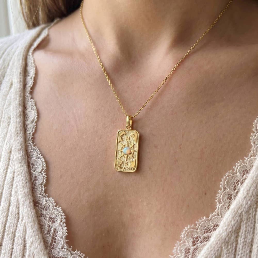 The World Tarot Card Pendant Necklace