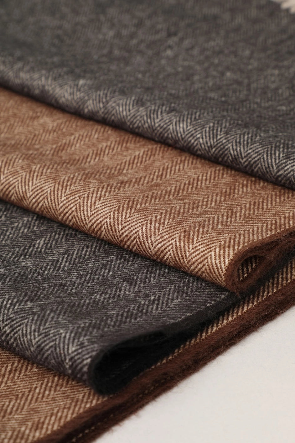Herringbone Cashmere Feel Scarf