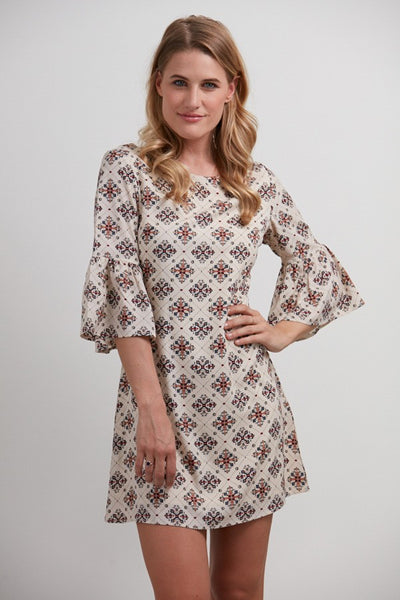 Ornate Print Shift Dress