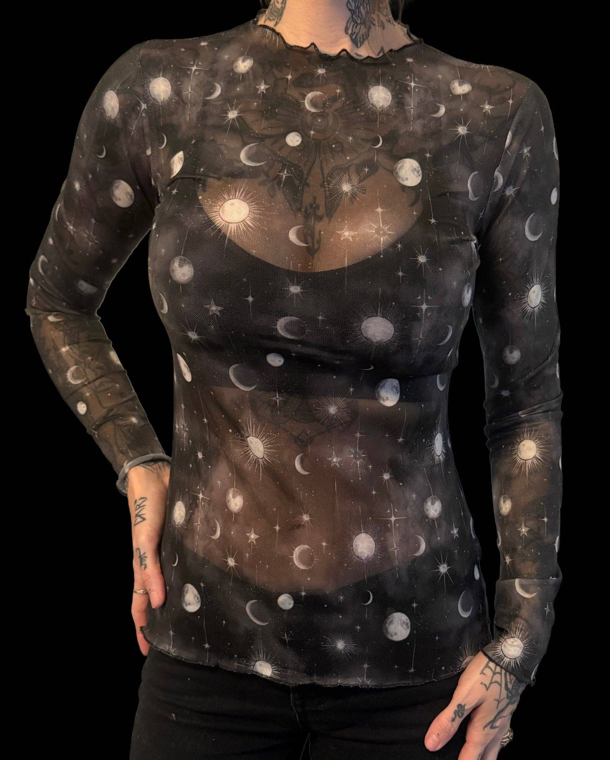 Sun & Moons Sheer Mesh Top