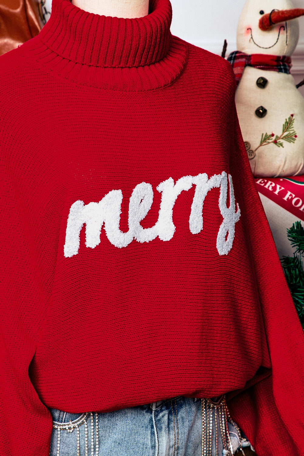 Embroidered Merry Sweater