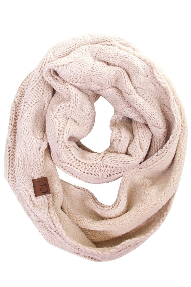 Cc Sherpa Lined Knitted Scarf