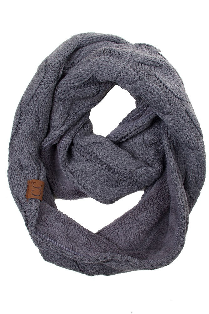 Cc Sherpa Lined Knitted Scarf