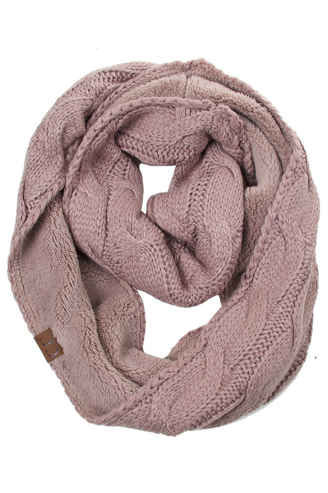 Cc Sherpa Lined Knitted Scarf