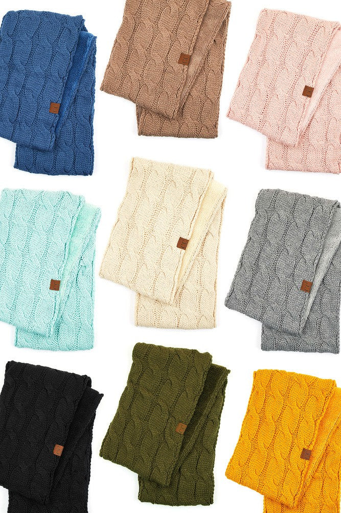 Cc Sherpa Lined Knitted Scarf