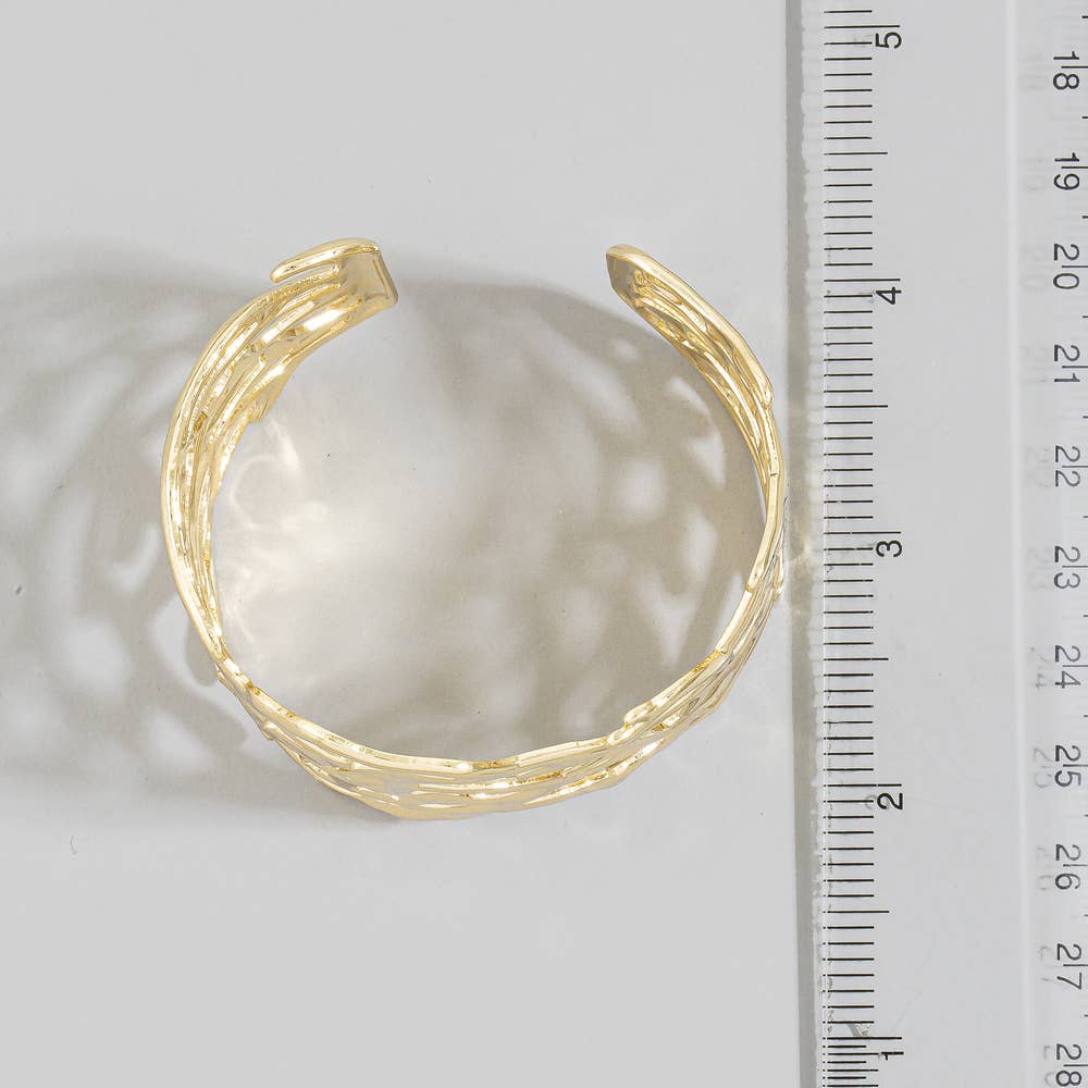 Gold Coral Cuff Bracelet