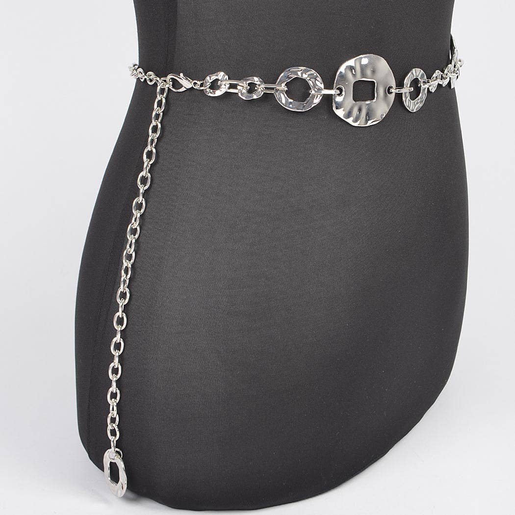 Hammered Metal Chain Belt