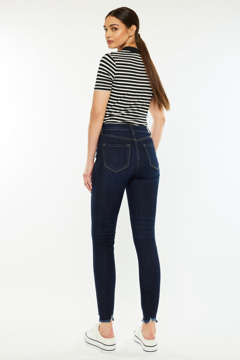 High Rise Button Fly Super Skinny Jeans