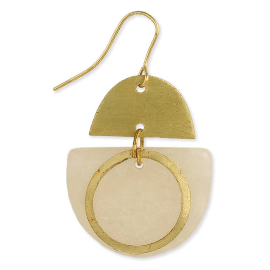 Brushed Gold Resin Earring