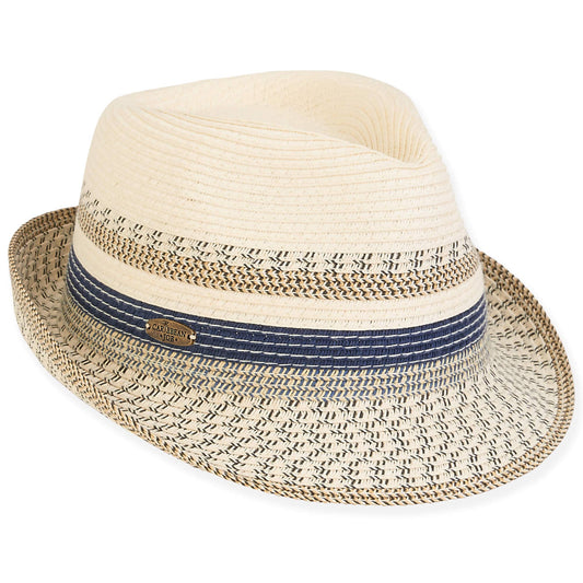 Men's Khaki Navy Fedora