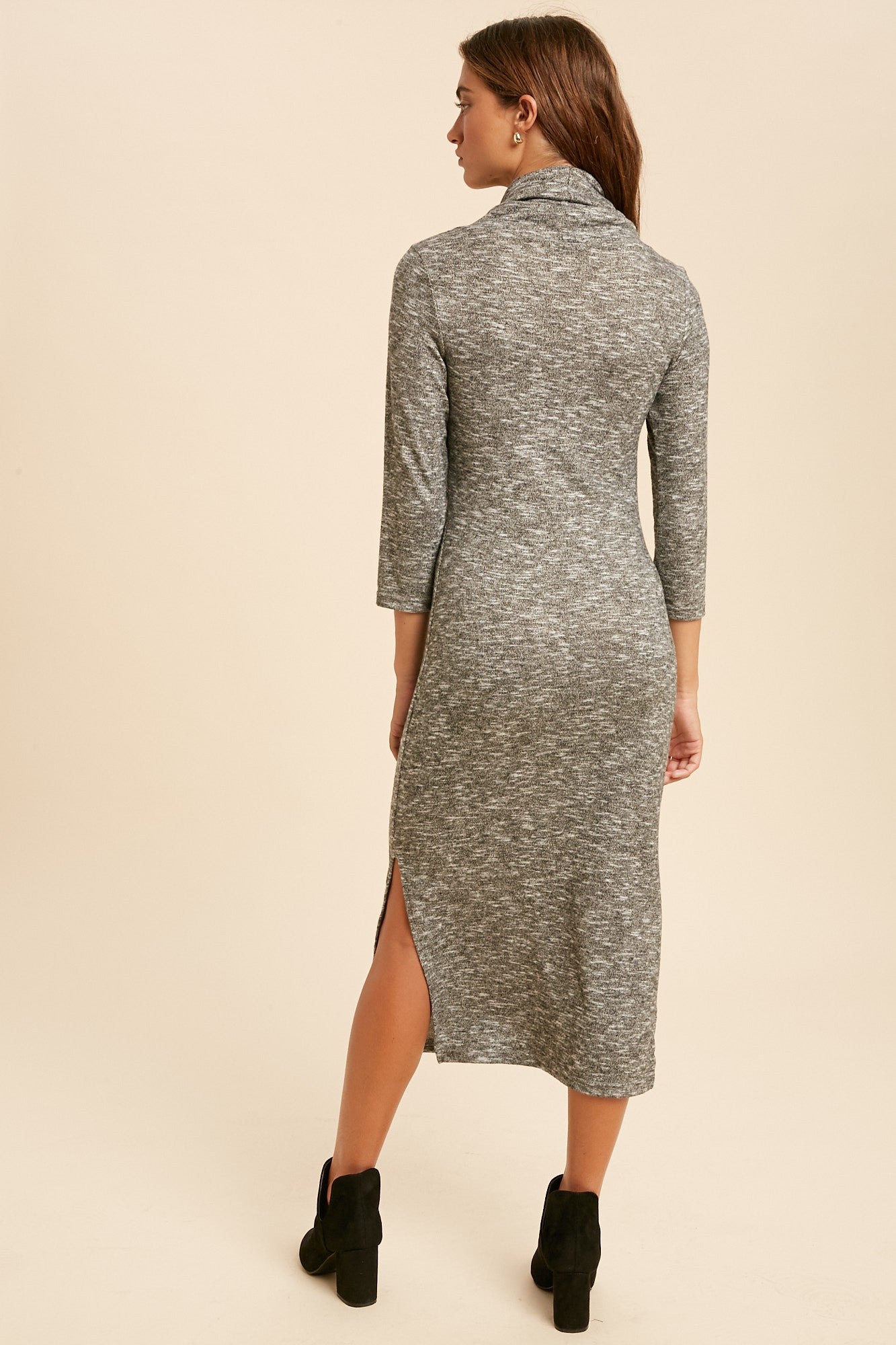Cowl Neck Hacci Knit Dress