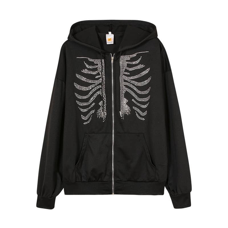 Rhinestone Skull Hoodie