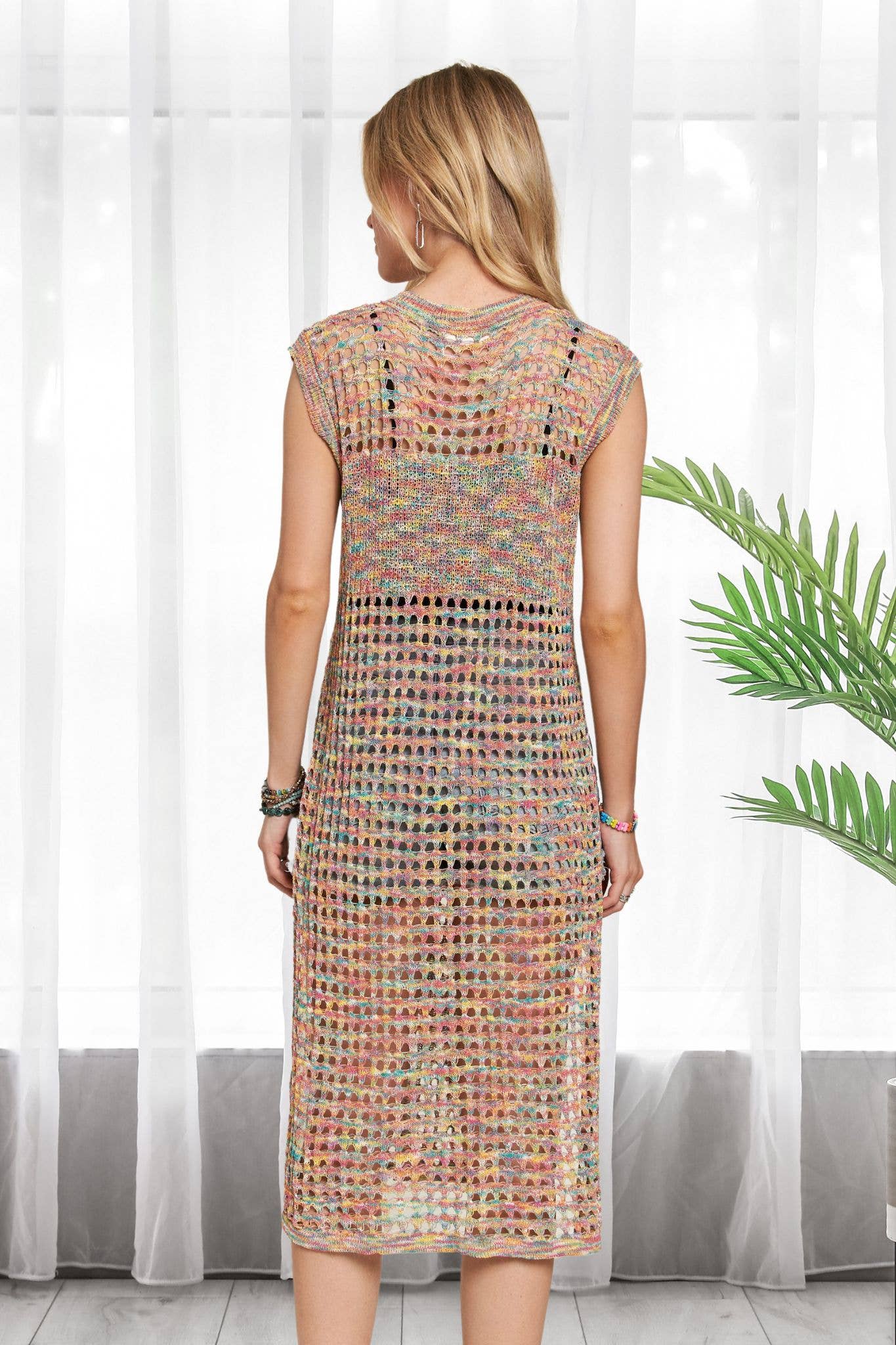 Multi Color Crochet Tunic Top