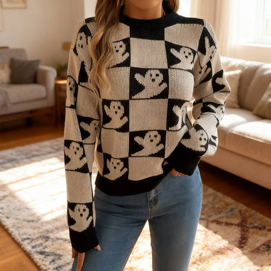 Checkered Ghost Sweater
