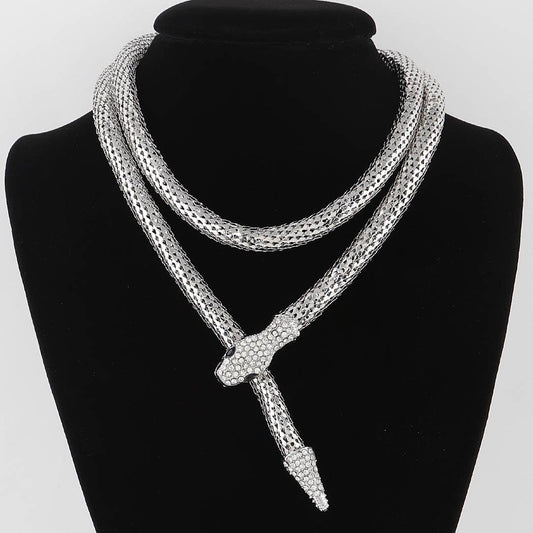Jeweled Snake Wrap Necklace