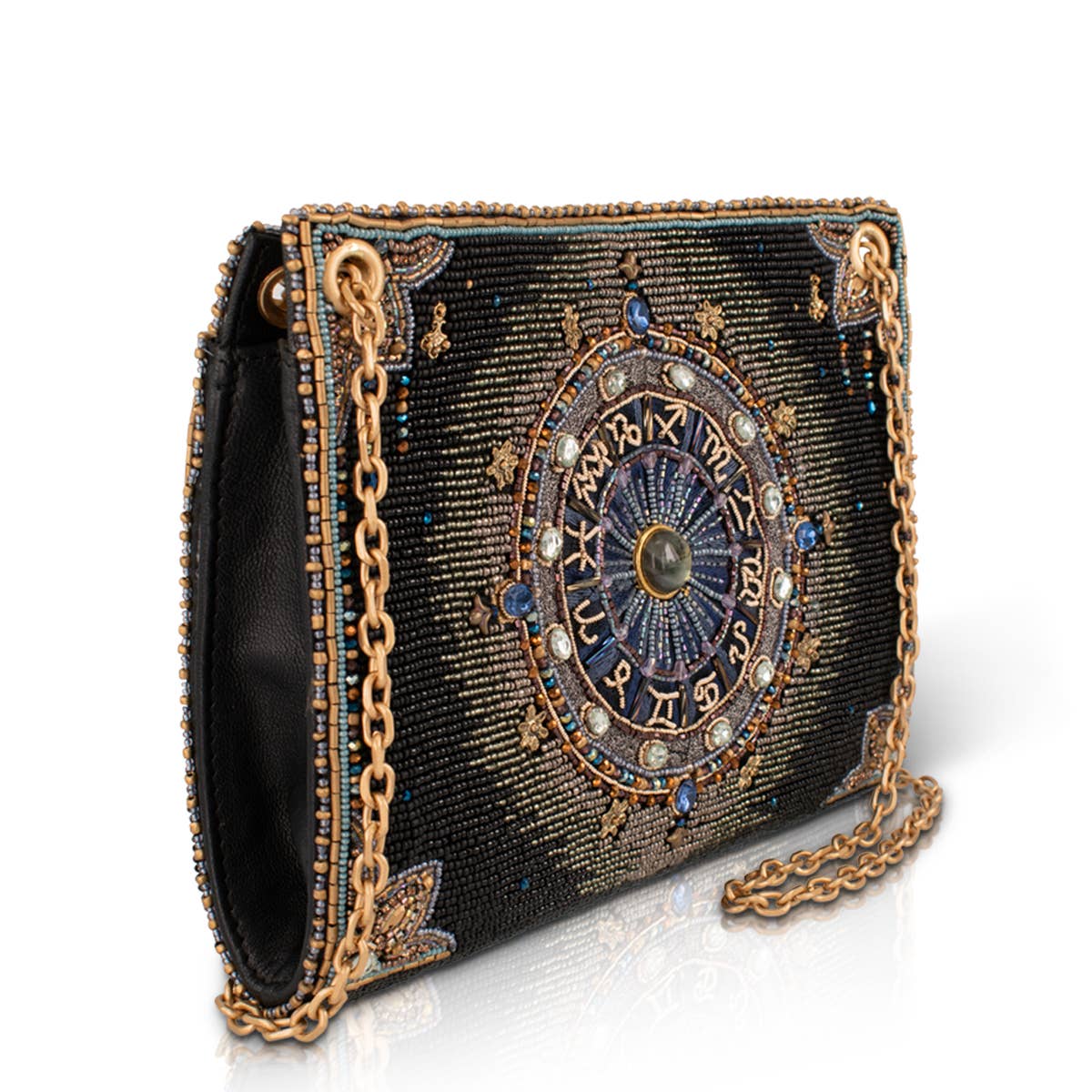 Beaded Zodiac Wheel crossbody bag