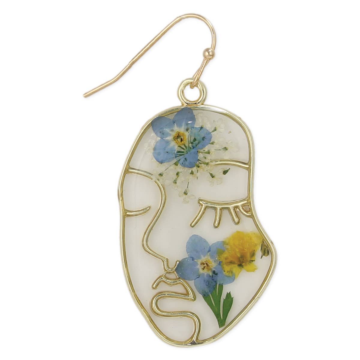 Charming Gold Flower Face Earrings