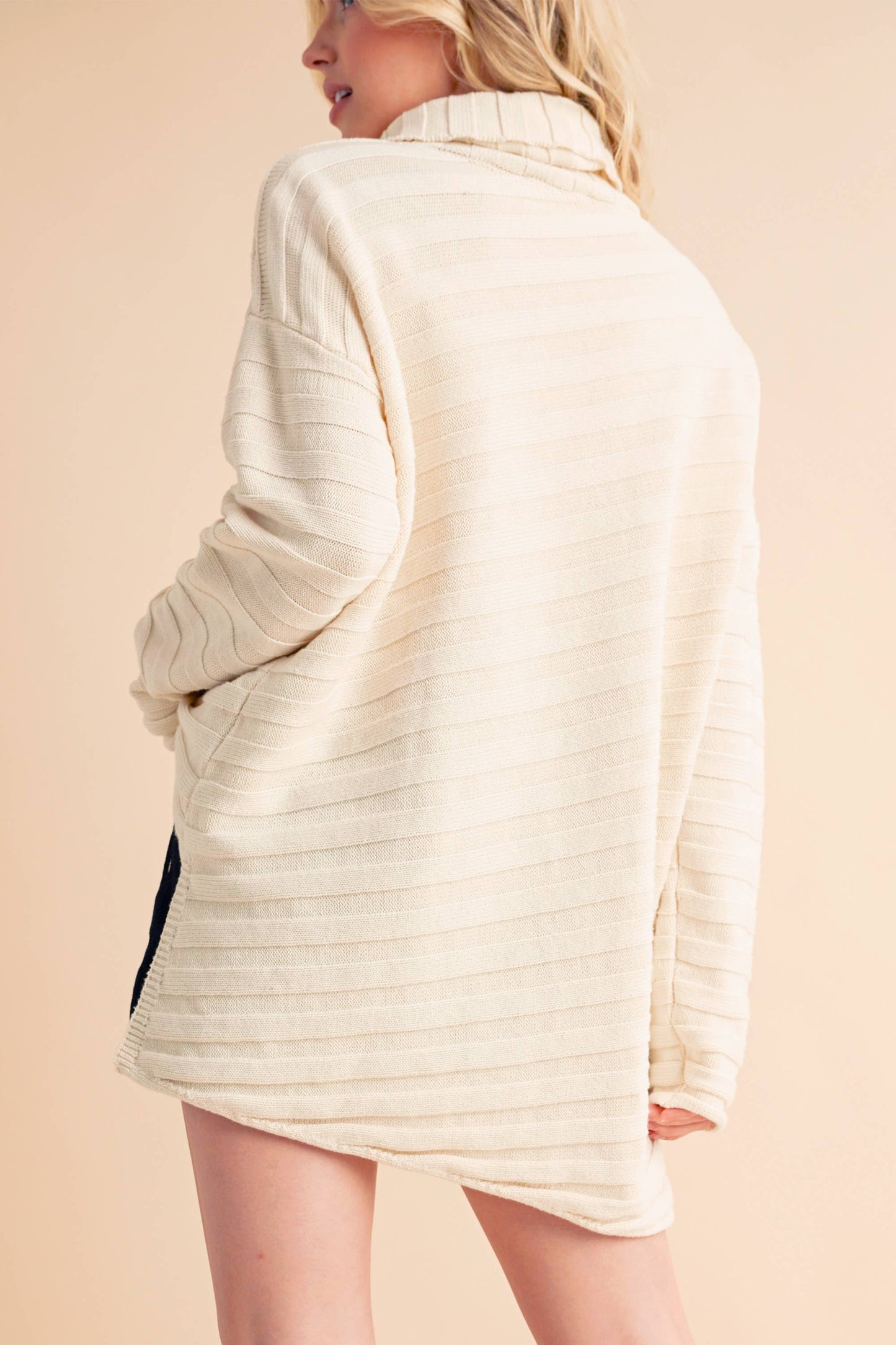 Asymmetrical Turtleneck Sweater