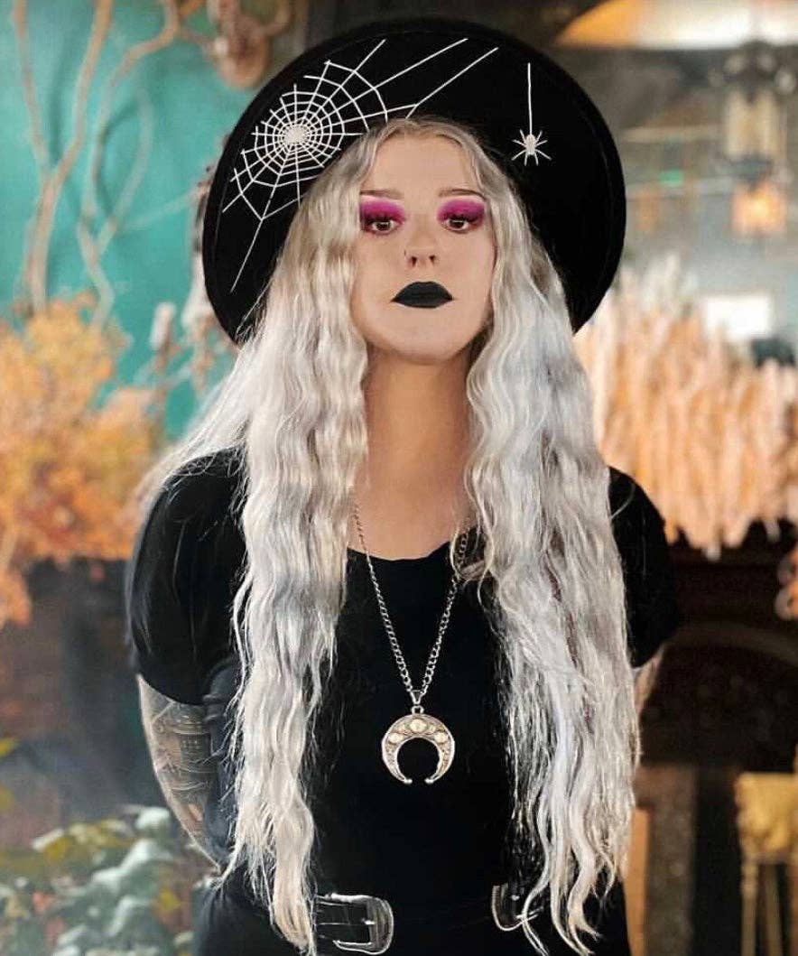 Wide Brim Spider Web Hat
