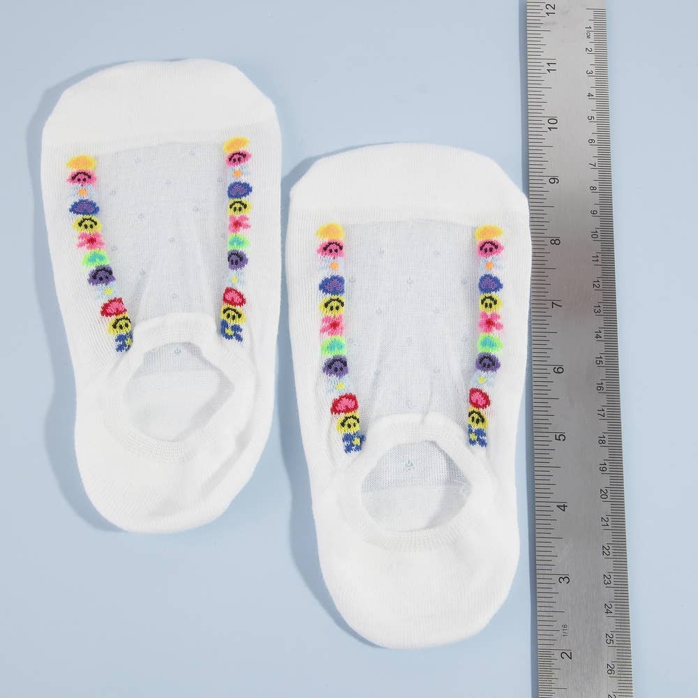 Smiley Face No Show Socks
