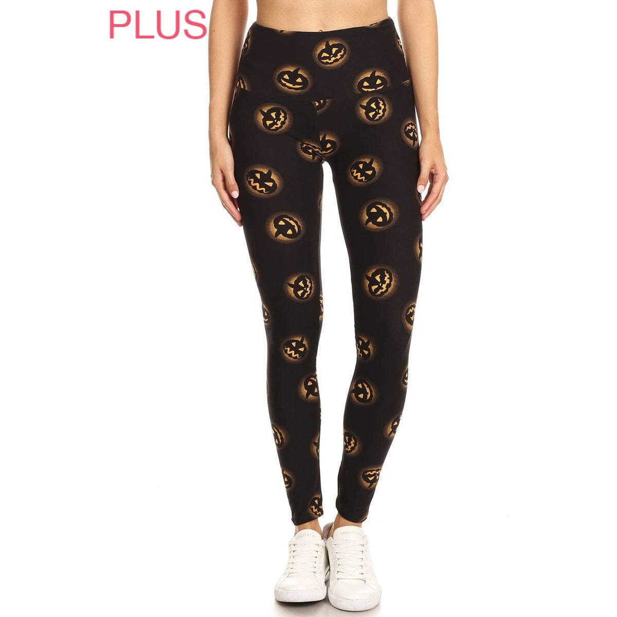 Plus Size 5" Jack o' Lantern Leggings