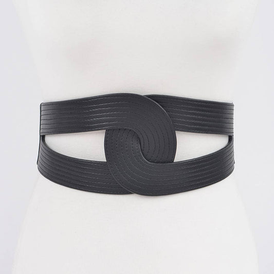 Faux Leather Elastic Belt
