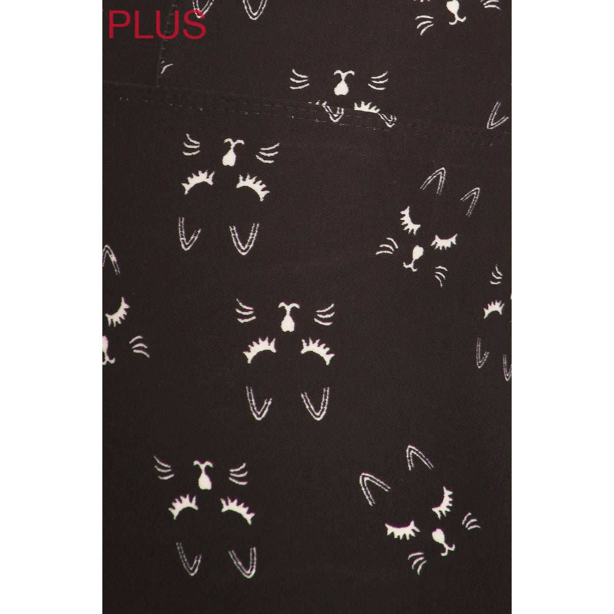 Plus Size 5" Kitty Face Leggings