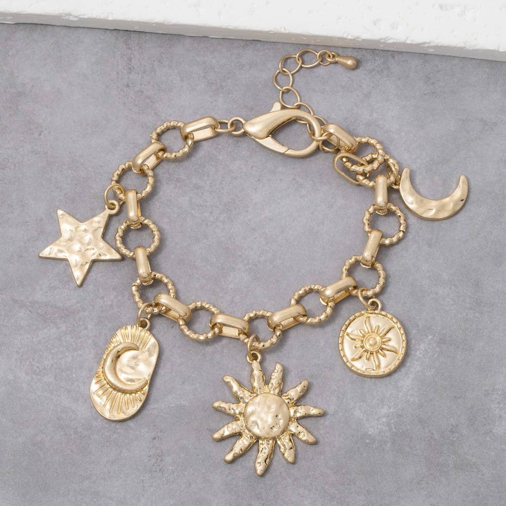 Moon Star Sun Charms Chain Bracelet